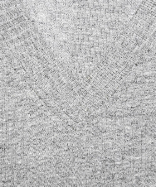 LUXSTYLE（ラグスタイル）の「ランダムテレコリブVネックロンＴ（Tシャツ/カットソー・メンズ・ブラック/ブラック系その他/ワイン/ホワイト/ブルー/杢グレー・L/M/XL/S）」の16枚目の写真