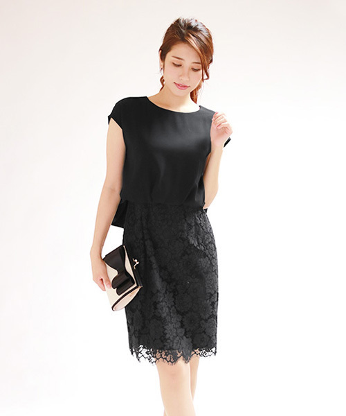 異素材mixレーススカートパーティードレス 結婚式ワンピース 成人式 二次会 謝恩会 セレモニー対応フォーマルドレス ドレス ワンピース ドレス Blueeast ブルーイースト のファッション ドレス セール 大注目 ドレス