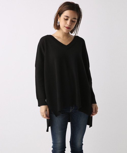 AZUL by moussy（アズールバイマウジー）の「スウェッタBIG BODYチュニックKNIT PO（ニット/セーター・レディース・イエロー系その他/ブラック/トップグレー/ネイビー・MEDIUM/SMALL）」の17枚目の写真