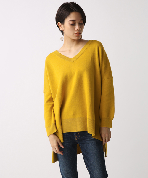 AZUL by moussy（アズールバイマウジー）の「スウェッタBIG BODYチュニックKNIT PO（ニット/セーター・レディース・イエロー系その他/ブラック/トップグレー/ネイビー・MEDIUM/SMALL）」の18枚目の写真