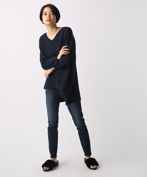 AZUL by moussy（アズールバイマウジー）の「スウェッタBIG BODYチュニックKNIT PO（ニット/セーター・レディース・イエロー系その他/ブラック/トップグレー/ネイビー・MEDIUM/SMALL）」の15枚目の写真