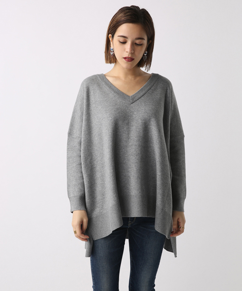 AZUL by moussy（アズールバイマウジー）の「スウェッタBIG BODYチュニックKNIT PO（ニット/セーター・レディース・イエロー系その他/ブラック/トップグレー/ネイビー・MEDIUM/SMALL）」の20枚目の写真