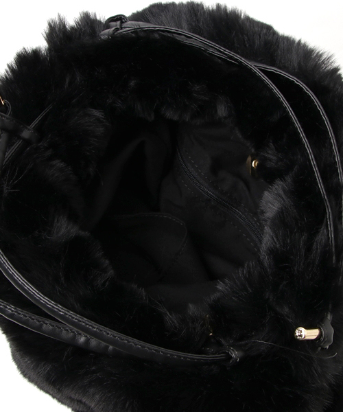 VENCEEXCHANGE（ヴァンスエクスチェンジ）の「フェイクファー巾着2WAYバッグ        （トートバッグ・レディース・ブラック/ベージュ/グレー・FREE）」の9枚目の写真