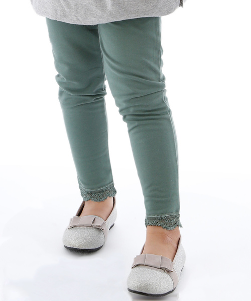 Catherine Cottage（キャサリンコテージ）の「裾レースストレッチレギンス（レギンス/スパッツ・キッズ・ピンク系その他2/グレー系その他4/グリーン系その他2/ブルー系その他3/ベージュ系その他3/ネイビー/レッド系その他2/グリーン系その他4/グリーン系その他3/グレー系その他3/グレー/パープル/ブラウン系その他2/ブルー系その他2/イエロー系その他2/ピンク/ブラック/イエロー系その他3/ライラック/パープル系その他6・90/100/120/140/130/110）」の8枚目の写真