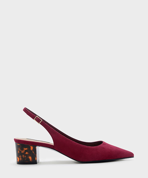 CHARLES & KEITH(チャールズ & キース)の「ポインテッドスリングバックヒール/POINTED SLINGBACK HEELS(パンプス・レディース・ブラック/シルバー/レッド・25cm/22.5cm/23.5cm/24.5cm/23cm)」の2枚目の写真