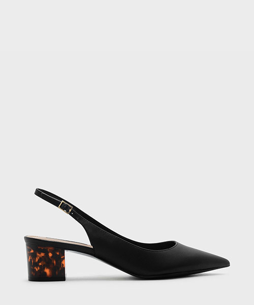 CHARLES & KEITH(チャールズ & キース)の「ポインテッドスリングバックヒール/POINTED SLINGBACK HEELS(パンプス・レディース・ブラック/シルバー/レッド・25cm/22.5cm/23.5cm/24.5cm/23cm)」の1枚目の写真