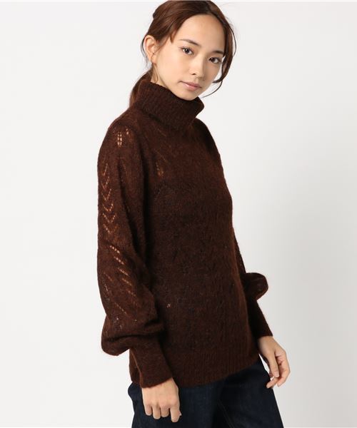 新品未使用！IENA Grossy タートルネックプルオーバー セール】IENA LA BOUCLE 透かし柄タートルネックプルオーバー