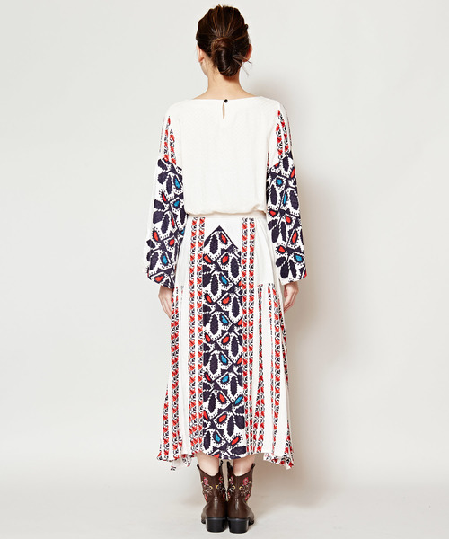 チャイハネ（チャイハネ）の「【チャイハネ】チロリアンプリントワンピース（ワンピース・レディース・ブルー/レッド/ホワイト/イエロー・FREE）」の11枚目の写真