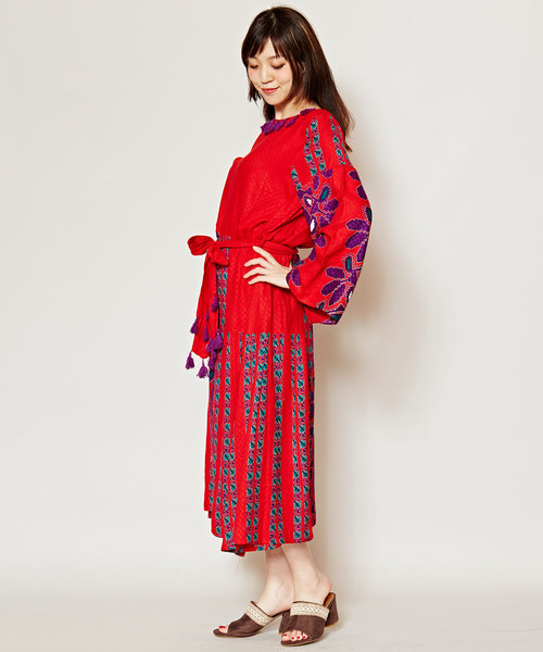 チャイハネ（チャイハネ）の「【チャイハネ】チロリアンプリントワンピース（ワンピース・レディース・ブルー/レッド/ホワイト/イエロー・FREE）」の18枚目の写真