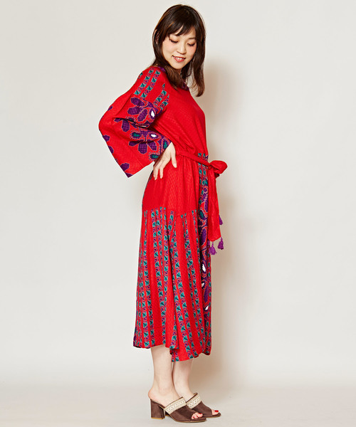 チャイハネ（チャイハネ）の「【チャイハネ】チロリアンプリントワンピース（ワンピース・レディース・ブルー/レッド/ホワイト/イエロー・FREE）」の17枚目の写真