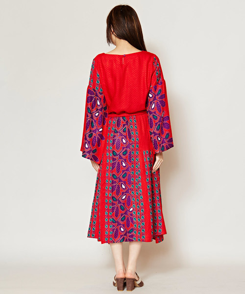 チャイハネ（チャイハネ）の「【チャイハネ】チロリアンプリントワンピース（ワンピース・レディース・ブルー/レッド/ホワイト/イエロー・FREE）」の16枚目の写真