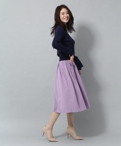 Andemiu（アンデミュウ）の「スカラップリボンベルトニット778546（ニット/セーター・レディース・ネイビー/ブラック/ピンク/オフホワイト/マスタード・FREE）」の20枚目の写真