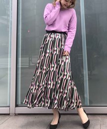 Cheek | ラメシフォン幾何学ロングスカート(スカート)