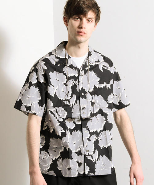 BEAUTY&amp;YOUTH UNITED ARROWS - ビューティアンドユース ブラウス 花柄 BEAUTY&YOUTH ダブル UNITED ARROWS フラワーVネックシャツ