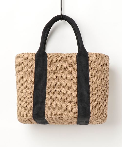 LBC（エルビーシー）の「ペーパーｘコットンテープトート  （かごバッグ・レディース・ベージュ/ブラック/ライトブラウン・FREE）」の3枚目の写真