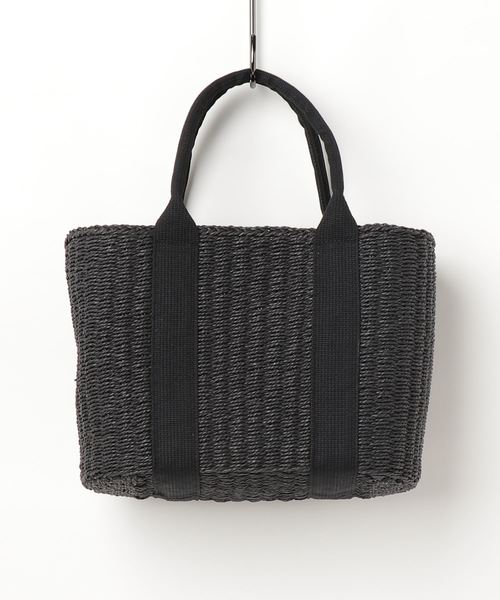 LBC（エルビーシー）の「ペーパーｘコットンテープトート  （かごバッグ・レディース・ベージュ/ブラック/ライトブラウン・FREE）」の2枚目の写真