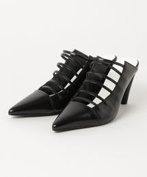 MURUA | ボーダーストラップミュール(パンプス)