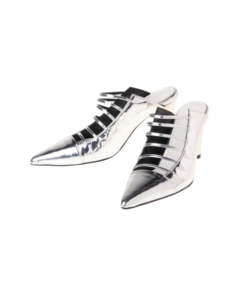 MURUA（ムルーア）の「ボーダーストラップミュール（パンプス・レディース・その他1/シルバー/ブラック・35/36/37）」の4枚目の写真