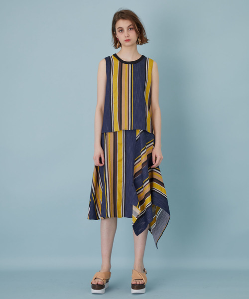 UNITED TOKYO（ユナイテッドトウキョウ）の「マルチストライプスカート（スカート・レディース・ピンク/マスタード・1）」の15枚目の写真