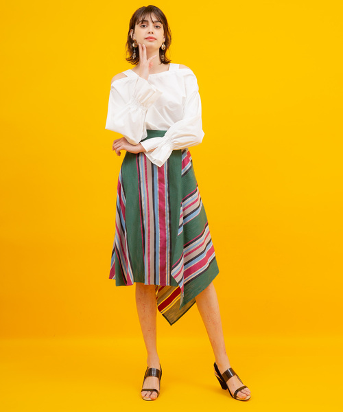 UNITED TOKYO（ユナイテッドトウキョウ）の「マルチストライプスカート（スカート・レディース・ピンク/マスタード・1）」の18枚目の写真