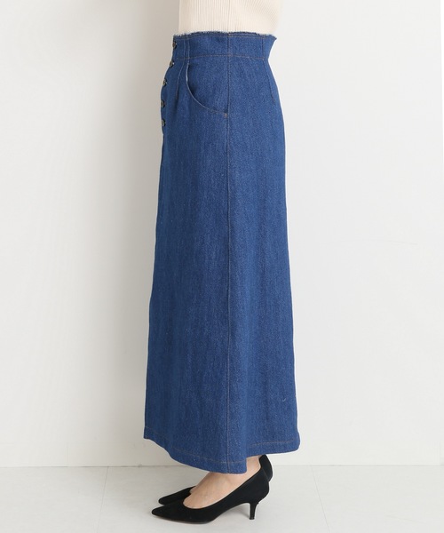IENA（イエナ）の「ボタンフライトラペーズスカート◆（デニムスカート・レディース・ナチュラル/ブルー系その他・34/36/38/40）」の15枚目の写真