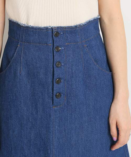 IENA（イエナ）の「ボタンフライトラペーズスカート◆（デニムスカート・レディース・ナチュラル/ブルー系その他・34/36/38/40）」の11枚目の写真