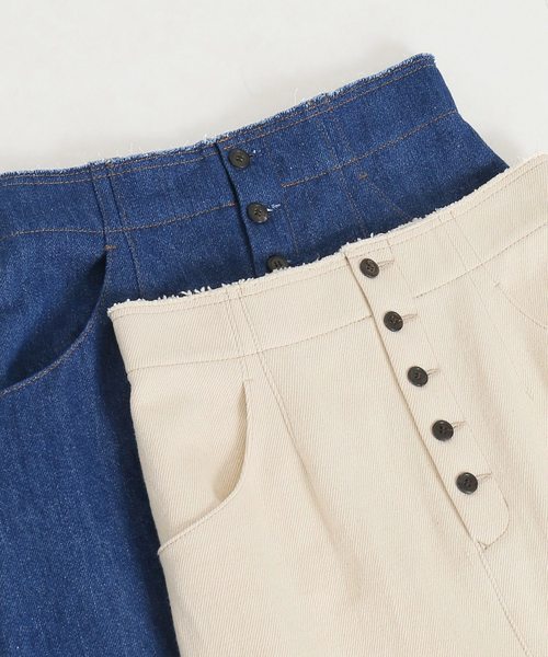 IENA（イエナ）の「ボタンフライトラペーズスカート◆（デニムスカート・レディース・ナチュラル/ブルー系その他・34/36/38/40）」の16枚目の写真
