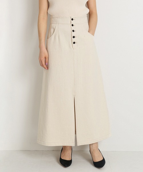 IENA（イエナ）の「ボタンフライトラペーズスカート◆（デニムスカート・レディース・ナチュラル/ブルー系その他・34/36/38/40）」の8枚目の写真