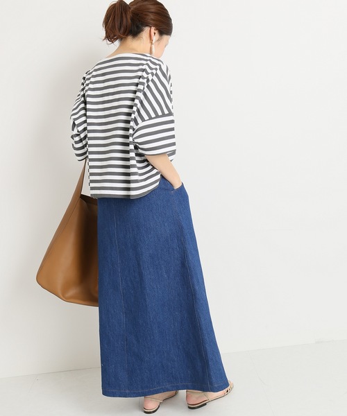 IENA（イエナ）の「ボタンフライトラペーズスカート◆（デニムスカート・レディース・ナチュラル/ブルー系その他・34/36/38/40）」の22枚目の写真