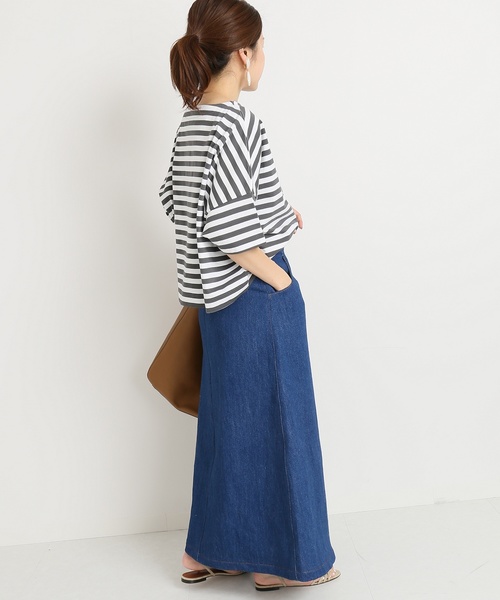 IENA（イエナ）の「ボタンフライトラペーズスカート◆（デニムスカート・レディース・ナチュラル/ブルー系その他・34/36/38/40）」の6枚目の写真