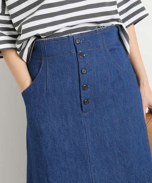IENA（イエナ）の「ボタンフライトラペーズスカート◆（デニムスカート・レディース・ナチュラル/ブルー系その他・34/36/38/40）」の14枚目の写真