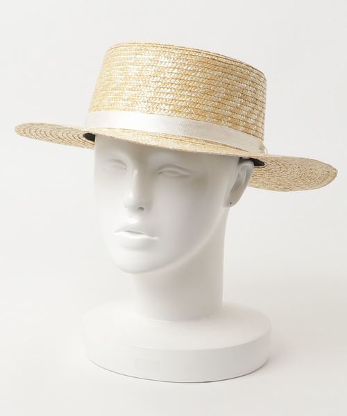 KOBE LETTUCE（コウベレタス）の「爽やか素材でシーズンムードをプラス！天然素材★リボン付きシンプルストローハット/カンカン帽/レディース帽子[J590]神戸レタス（ハット・レディース・ブラック/ブラウン/アイボリー・FREE）」の5枚目の写真