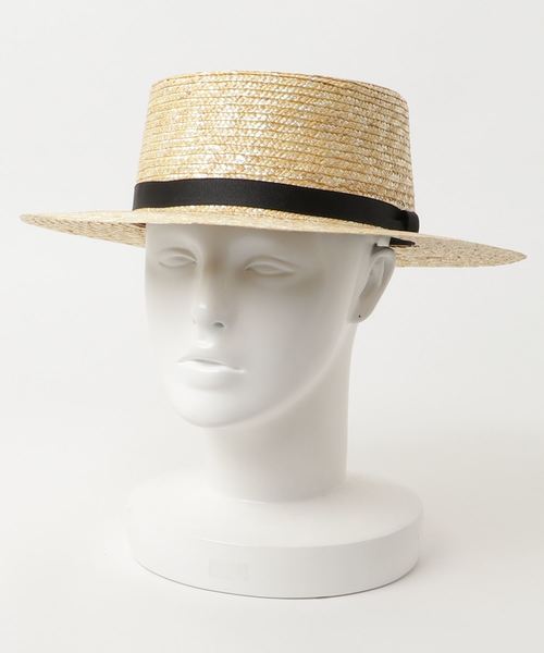 KOBE LETTUCE（コウベレタス）の「爽やか素材でシーズンムードをプラス！天然素材★リボン付きシンプルストローハット/カンカン帽/レディース帽子[J590]神戸レタス（ハット・レディース・ブラック/ブラウン/アイボリー・FREE）」の6枚目の写真