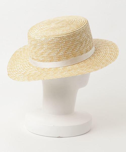 KOBE LETTUCE（コウベレタス）の「爽やか素材でシーズンムードをプラス！天然素材★リボン付きシンプルストローハット/カンカン帽/レディース帽子[J590]神戸レタス（ハット・レディース・ブラック/ブラウン/アイボリー・FREE）」の4枚目の写真