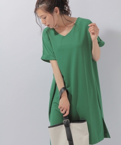 laboratory work（ラボラトリーワーク）の「ポンチＴシャツワンピース（ワンピース・レディース・ライトグレー/ネイビー/グリーン・MEDIUM）」の3枚目の写真