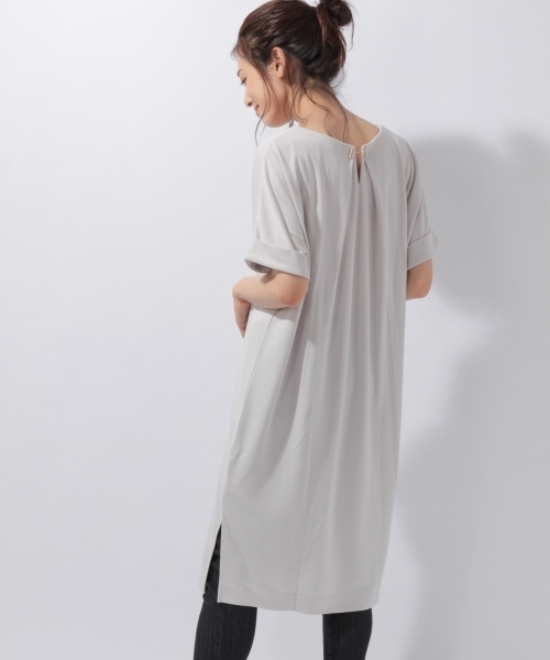 laboratory work（ラボラトリーワーク）の「ポンチＴシャツワンピース（ワンピース・レディース・ライトグレー/ネイビー/グリーン・MEDIUM）」の2枚目の写真