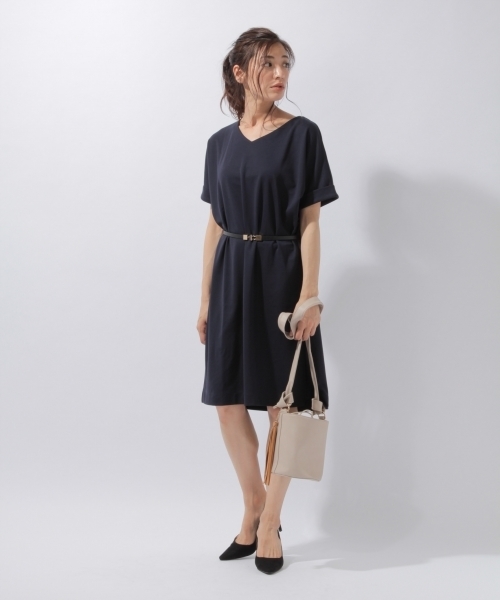 laboratory work（ラボラトリーワーク）の「ポンチＴシャツワンピース（ワンピース・レディース・ライトグレー/ネイビー/グリーン・MEDIUM）」の8枚目の写真