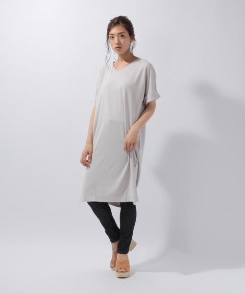 laboratory work（ラボラトリーワーク）の「ポンチＴシャツワンピース（ワンピース・レディース・ライトグレー/ネイビー/グリーン・MEDIUM）」の10枚目の写真