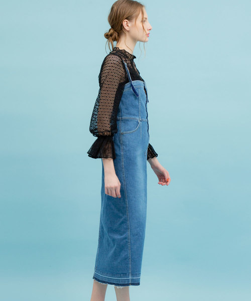 UNITED TOKYO(ユナイテッドトウキョウ)の「デニムベアワンピース(ワンピース・レディース・サックスブルー/ブルー・1)」の8枚目の写真