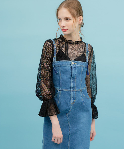 UNITED TOKYO(ユナイテッドトウキョウ)の「デニムベアワンピース(ワンピース・レディース・サックスブルー/ブルー・1)」の9枚目の写真