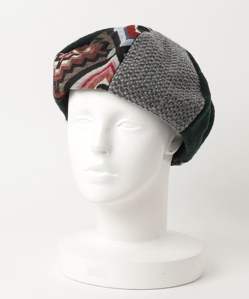 チャイハネ（チャイハネ）の「【チャイハネ】トリコベレー帽（ハンチング/ベレー帽・レディース・ブラック/ベージュ/グリーン・FREE）」の8枚目の写真