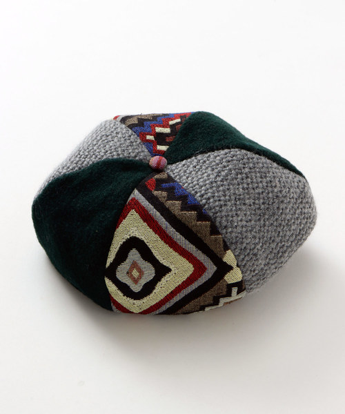 チャイハネ（チャイハネ）の「【チャイハネ】トリコベレー帽（ハンチング/ベレー帽・レディース・ブラック/ベージュ/グリーン・FREE）」の10枚目の写真