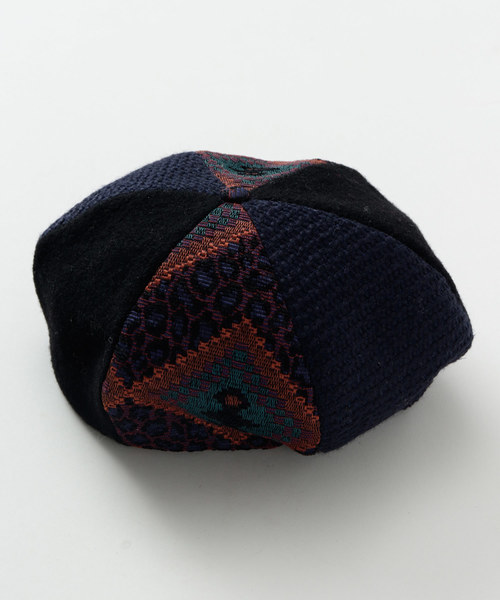 チャイハネ（チャイハネ）の「【チャイハネ】トリコベレー帽（ハンチング/ベレー帽・レディース・ブラック/ベージュ/グリーン・FREE）」の4枚目の写真