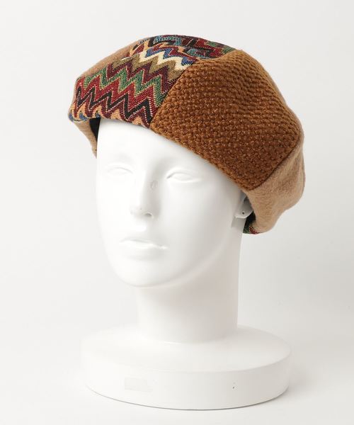 チャイハネ（チャイハネ）の「【チャイハネ】トリコベレー帽（ハンチング/ベレー帽・レディース・ブラック/ベージュ/グリーン・FREE）」の5枚目の写真