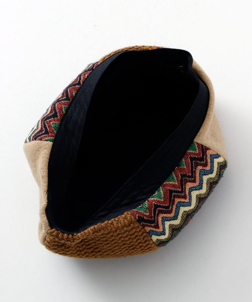 チャイハネ（チャイハネ）の「【チャイハネ】トリコベレー帽（ハンチング/ベレー帽・レディース・ブラック/ベージュ/グリーン・FREE）」の7枚目の写真