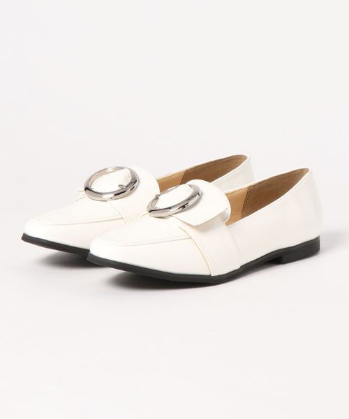 KOBE LETTUCE(コウベレタス)の「サークルバックルスクエアトゥローファーシューズ(ローファー・レディース・ホワイト/ブラック/ブルー系その他/ピンクベージュ・LL/S/M/L)」の15枚目の写真