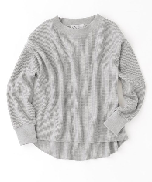 Chaco closet（チャコ クローゼット）の「オーバーサイズサーマルクルーネックプルオーバー（Tシャツ/カットソー・レディース・ブラック/オフホワイト/杢グレー/ベージュ/オリーブ/モカ・FREE）」の16枚目の写真