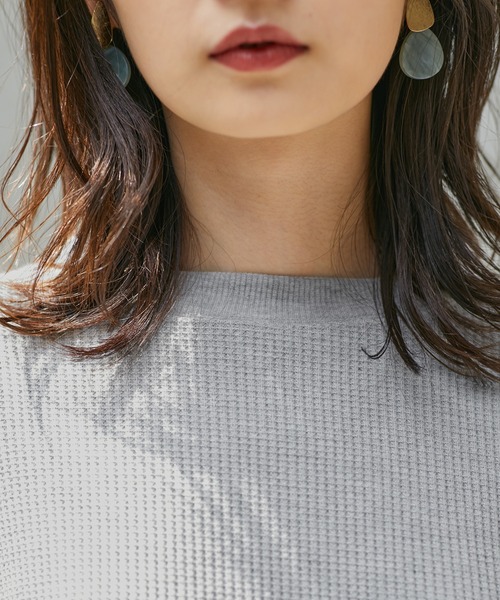 Chaco closet（チャコ クローゼット）の「オーバーサイズサーマルクルーネックプルオーバー（Tシャツ/カットソー・レディース・ブラック/オフホワイト/杢グレー/ベージュ/オリーブ/モカ・FREE）」の12枚目の写真