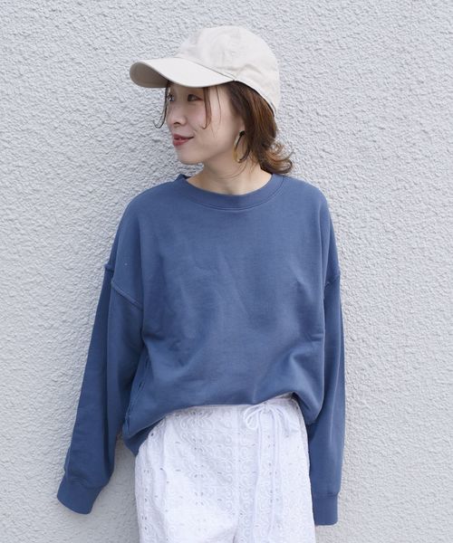 SHIPS（シップス）の「81BRANCA スウェットプルオーバー◇（スウェット・レディース・ネイビー/オフホワイト/ライトグリーン・ONE SIZE）」の3枚目の写真