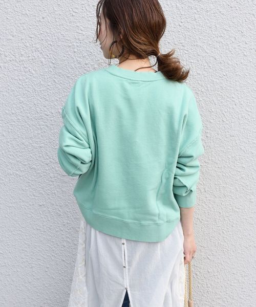 SHIPS（シップス）の「81BRANCA スウェットプルオーバー◇（スウェット・レディース・ネイビー/オフホワイト/ライトグリーン・ONE SIZE）」の18枚目の写真